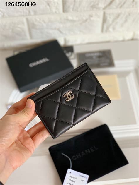 boy chanel card holder lambskin & black metal navy|CHANEL Metallic Lambskin Quilted Boy Card Holder Wallet.